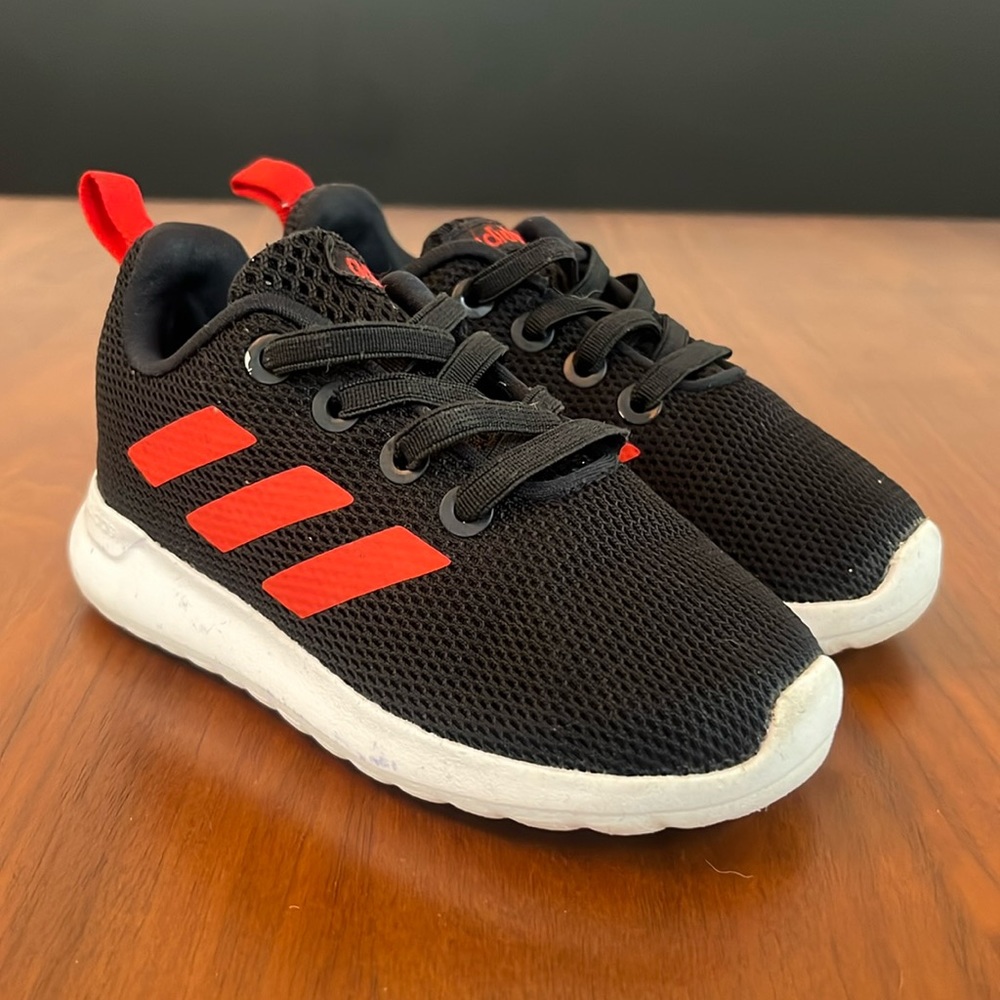 Adidas Lite Racer Boys Size 6, Black and Red, Running Shoes Sneakers